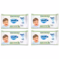 دستمال مرطوب کودک مولفیکس مدل ایزوتونیک بسته 70 عددی مجموعه 4 عددی