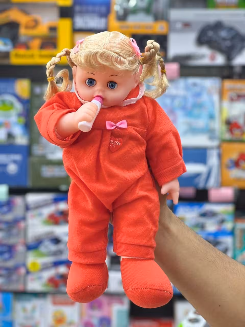 عروسک پستانکی چشم متحرک موزیکال چراغدار