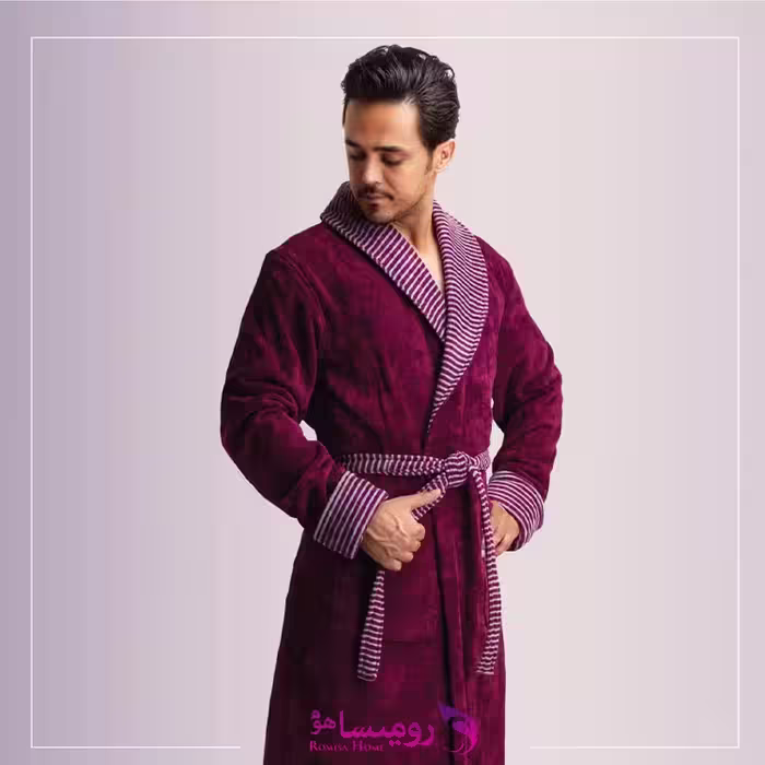 قیمت و خرید حوله پالتویی طرح کلاسیک زرشکی برند پودایران
