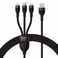 کابل تبدیل USB به میکرو USB – تایپ سی – لایتنینگ باسئوس مدل CB0029 66W طول 12 متر