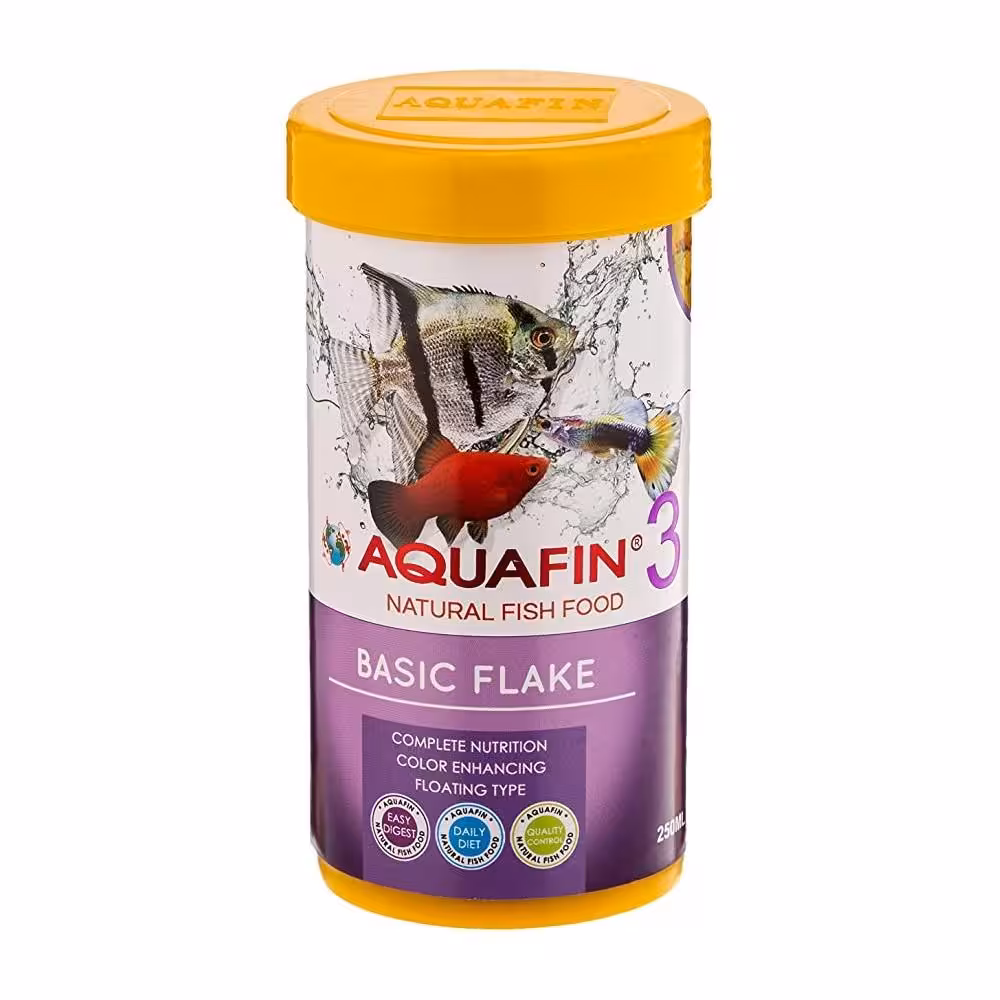 غذای ماهی آکوافین مدل Basic flake وزن 150 گرم