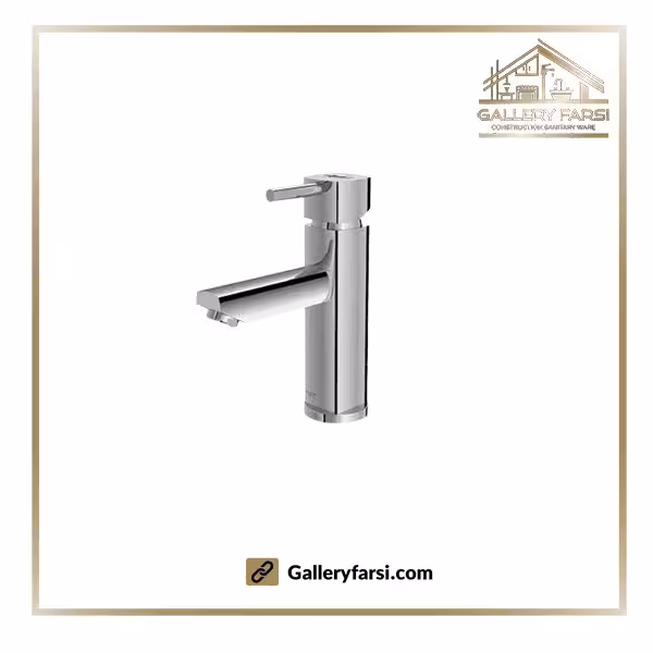 شیر روشویی شودر پایه کوتاه مدل یونیک کروم