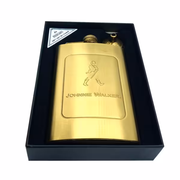 قمقمه جیبی تک استیل مدل جانی واکر طلایی کد a 510076