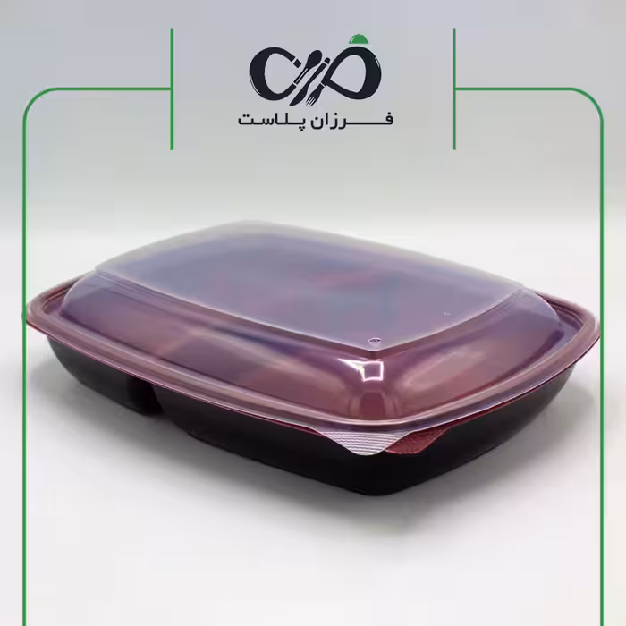 ظرف یکبار مصرف پلی پرو 1600 سی سی طب پلاستیک (مشکی زرشکی) (150 عددی)