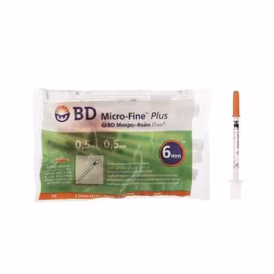 سرنگ انسولین بی دی مدل micro-fine plus حجم 0.5 میلی لیتر بسته 10 عددی