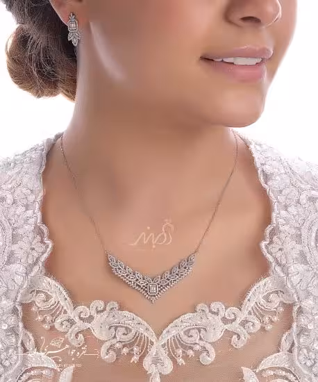 💍نیم ست جواهری میکروزنجیری بسیار خاص و زیبا با طراحی ژورنالی نقره عیار 925 (N_4108)