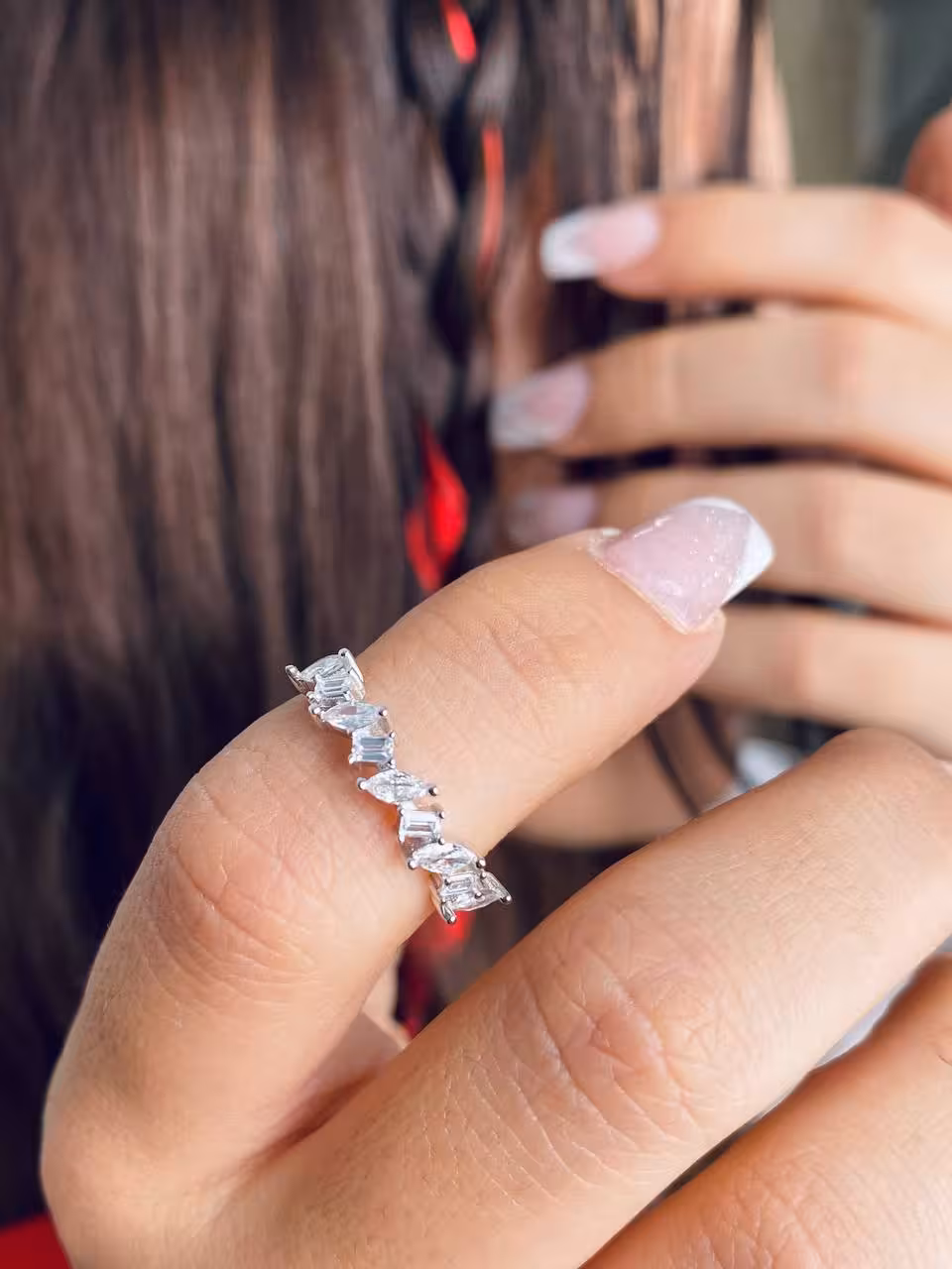 انگشتر نقره مینیمال زنانه  کد 10080