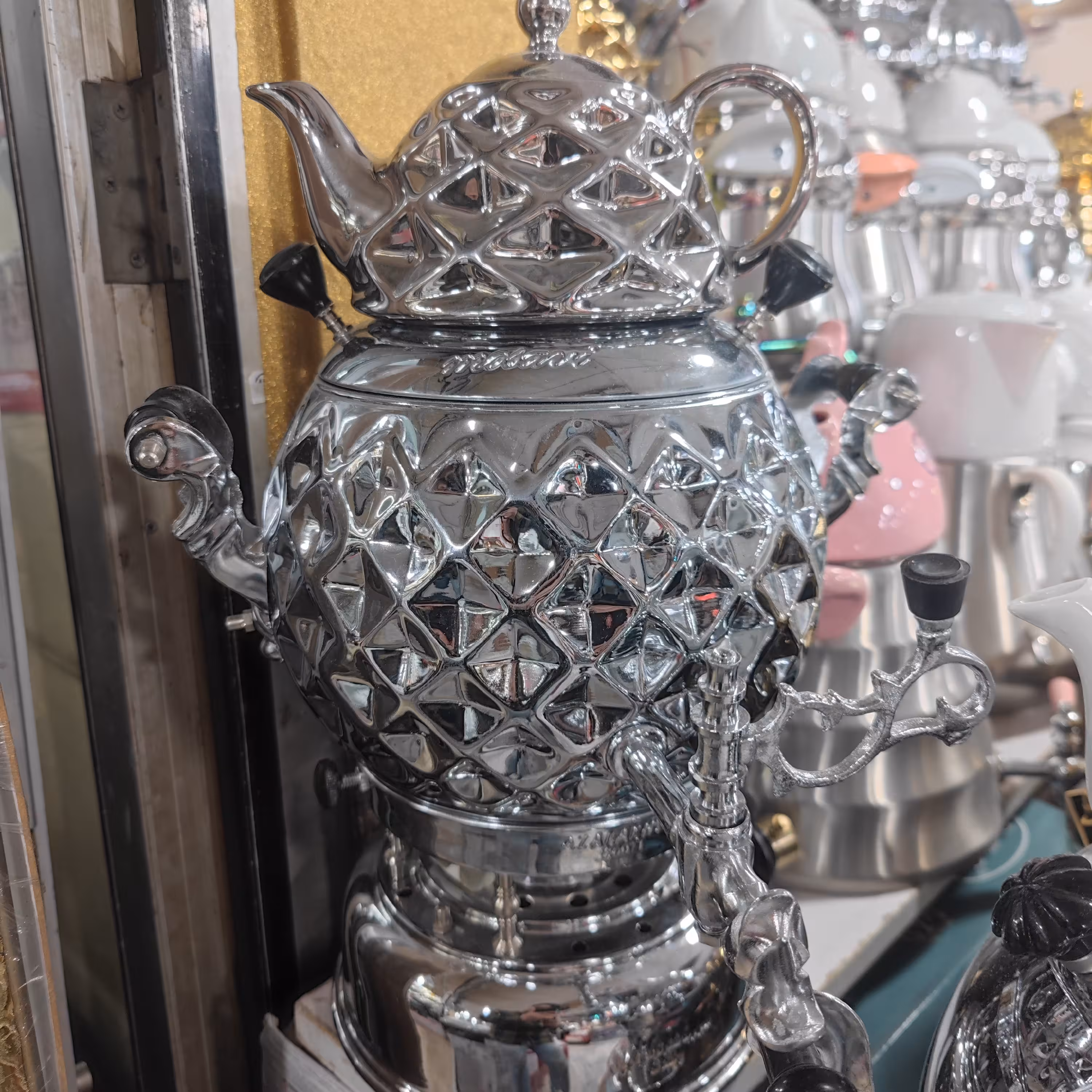 سماور  گازی طلایی  طرح سنگی  😍😍