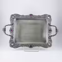 سینی پیوتر کوچک نگین دار بنفش یونیک کد 1527 (خارجی ضد زنگ)