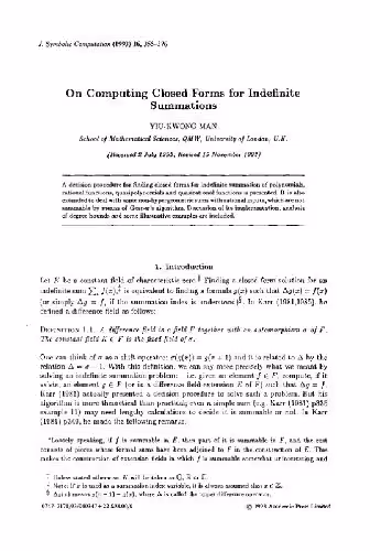 خرید و دانلود نسخه کامل کتاب Closed forms for symbolic summation. JSC 1993