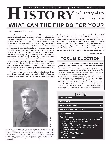 خرید و دانلود نسخه کامل کتاب History of Physics Newsletter