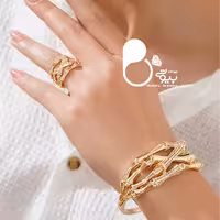 ست دستبند و انگشتر ریتون استخوانی