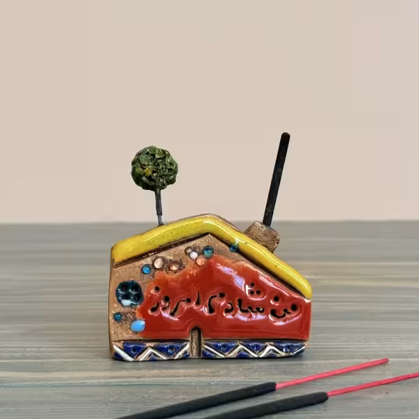 عودسوز کلبه سفالی طرح هشت