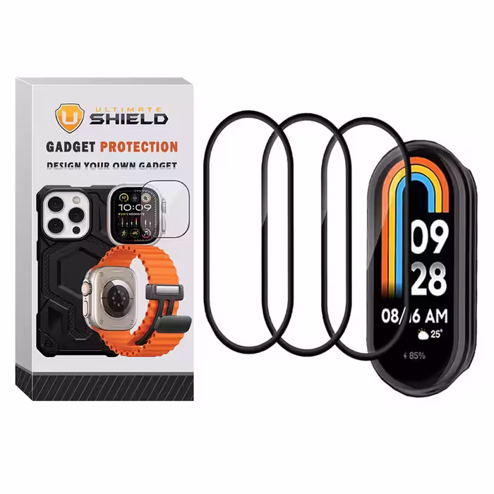 محافظ صفحه نمایش آلتیمیت شیلد مدل Nano Pmma مناسب برای ساعت هوشمند شیائومی Mi Band 8 بسته سه عددی