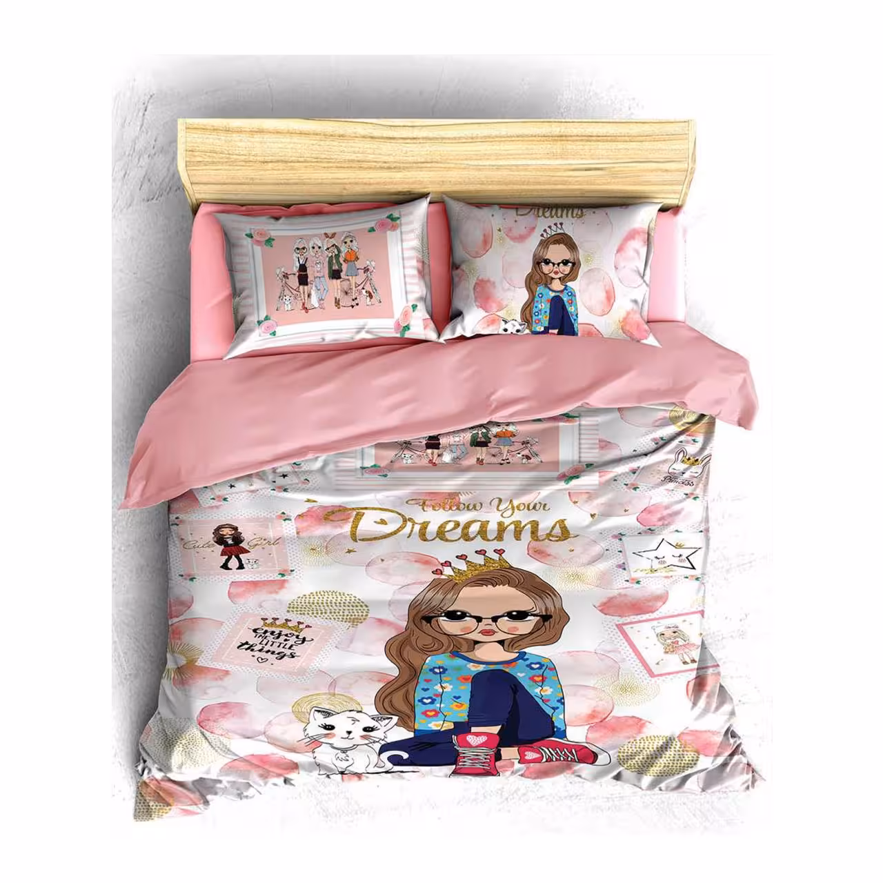 سرویس روتختی یک نفره کارینا مدل سه بعدی 5 تکه کد 1059