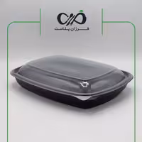 ظرف یکبار مصرف پلی پرو تک خانه 1800 طب پلاستیک مشکی (150 عددی)