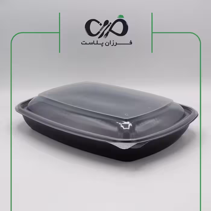 ظرف یکبار مصرف پلی پرو تک خانه 1800 طب پلاستیک مشکی (150 عددی)