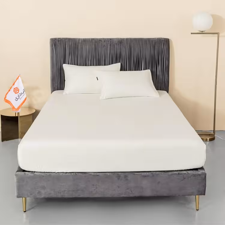 سرویس ملحفه چیداری مدل میکرو دو نفره سه تکه 160در200 رنگ سفید