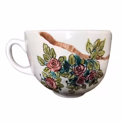 فنجان سرامیکی مدل et طرح شاخه و گل