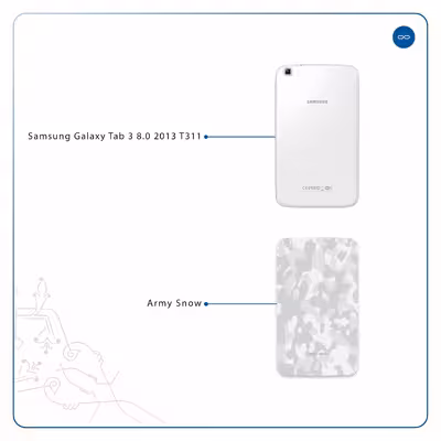 برچسب پوششی ماهوت مدل Army-Snow مناسب برای تبلت سامسونگ Galaxy Tab 3 8.0 2013 T311