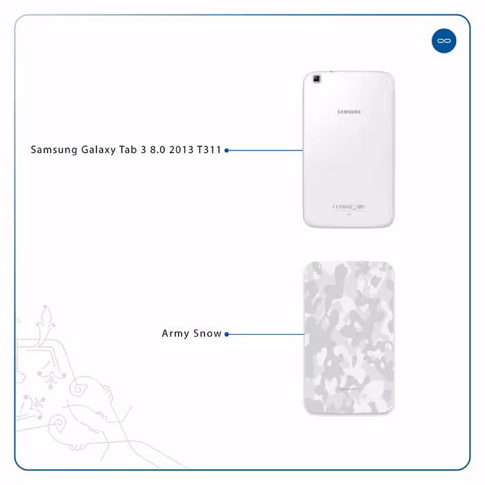 برچسب پوششی ماهوت مدل Army-Snow مناسب برای تبلت سامسونگ Galaxy Tab 3 8.0 2013 T311