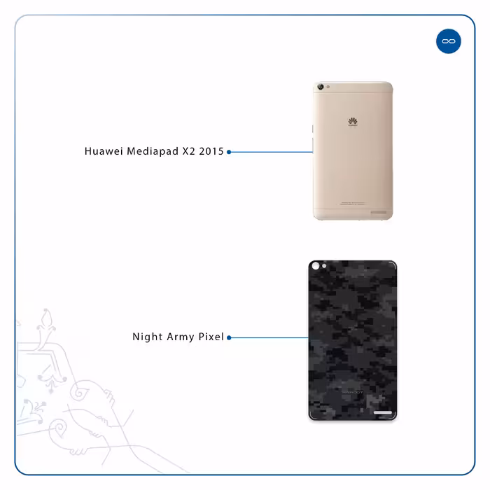 برچسب پوششی ماهوت مدل Night-Army-Pixel مناسب برای تبلت هوآوی Mediapad X2 2015