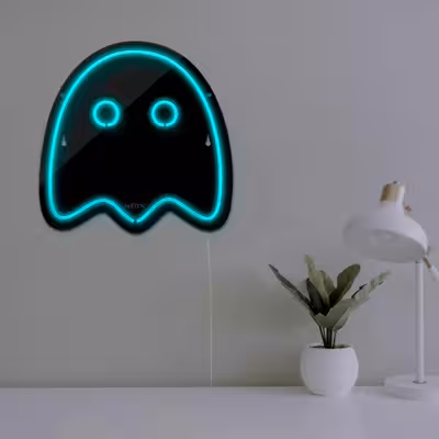 چراغ دیواری نئون دیزاین طرح Packman-2-BL_TBL