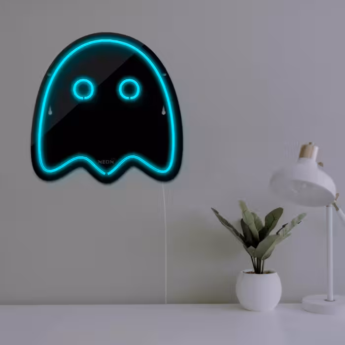 چراغ دیواری نئون دیزاین طرح Packman-2-BL_TBL