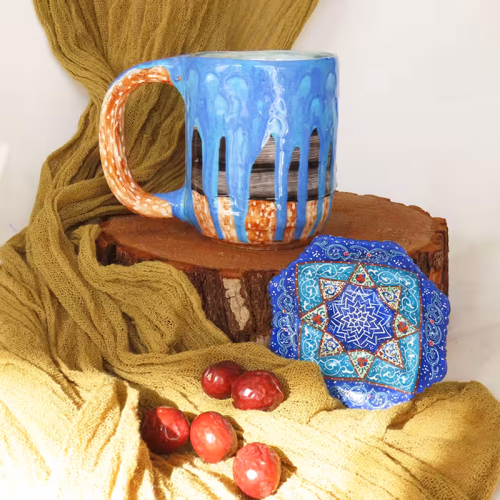 ماگ سرامیکی طرح موج مدل دستساز کد 1073