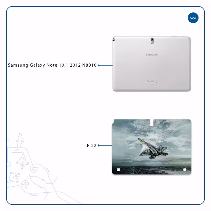 برچسب پوششی ماهوت مدل F-22 Raptor مناسب برای تبلت سامسونگ Galaxy Note 10.1 2012 N8010