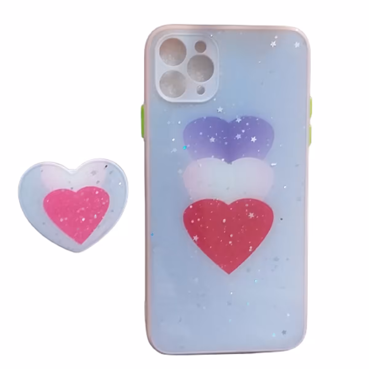 کاور مدل 11P قلبی مناسب برای گوشی موبایل اپل IPhone11 Pro Max به همراه پایه نگهدارنده
