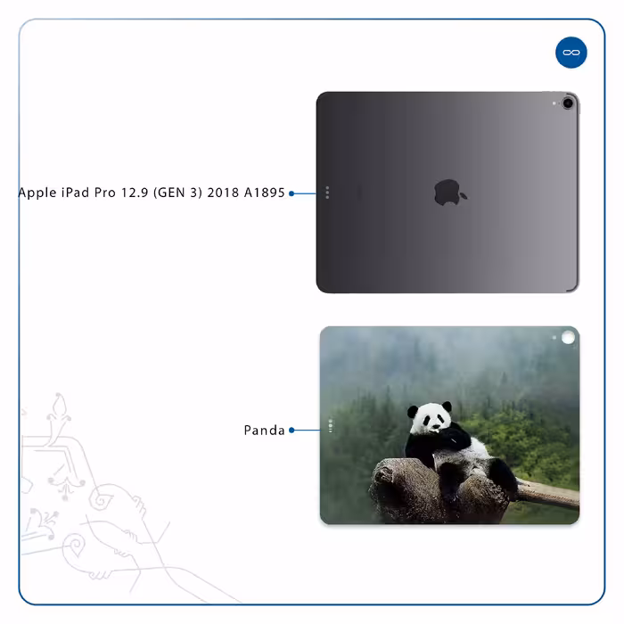 برچسب پوششی ماهوت مدل Panda مناسب برای تبلت اپل iPad Pro 12.9 (GEN 3) 2018 A1895
