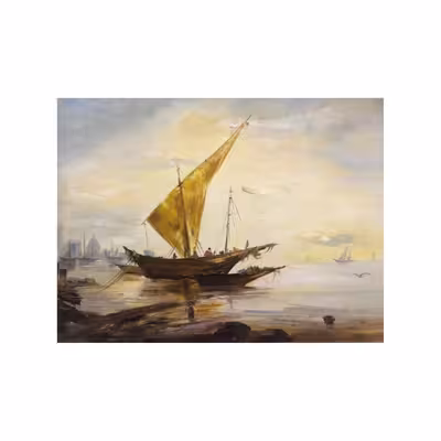 تابلو نقاشی رنگ روغن طرح بادبان مدل 0014