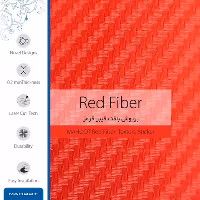 برچسب پوششی ماهوت مدل Red-Fiber مناسب برای تبلت سامسونگ Galaxy Tab 7.7 2011 P6800