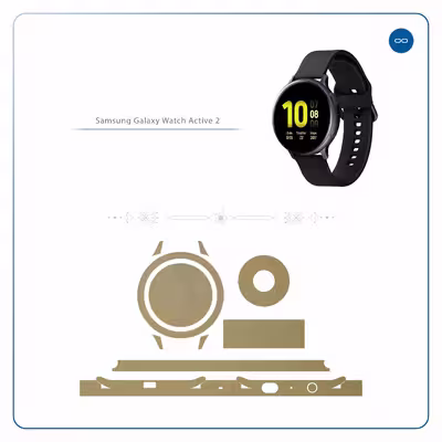 برچسب ماهوت طرح Matte-Gold مناسب برای ساعت هوشمند سامسونگ Galaxy Watch Active 2 44mm