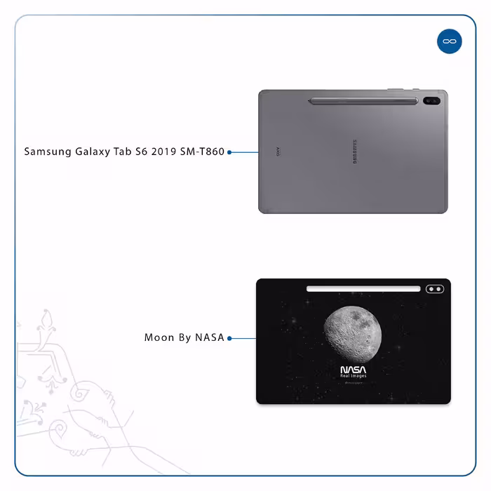برچسب پوششی ماهوت مدل Moon-By-NASA مناسب برای تبلت سامسونگ Galaxy Tab S6 2019 SM-T860