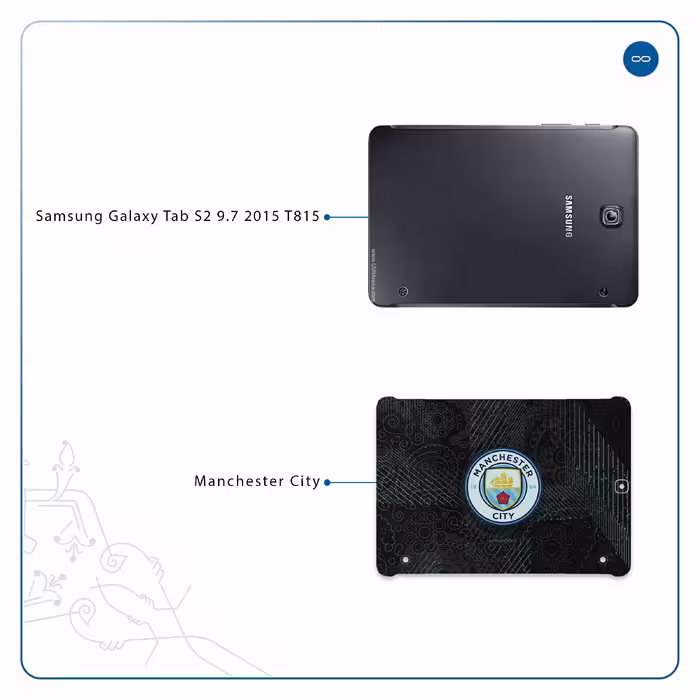 برچسب پوششی ماهوت مدل Manchester-City مناسب برای تبلت سامسونگ Galaxy Tab S2 9.7 2015 T815