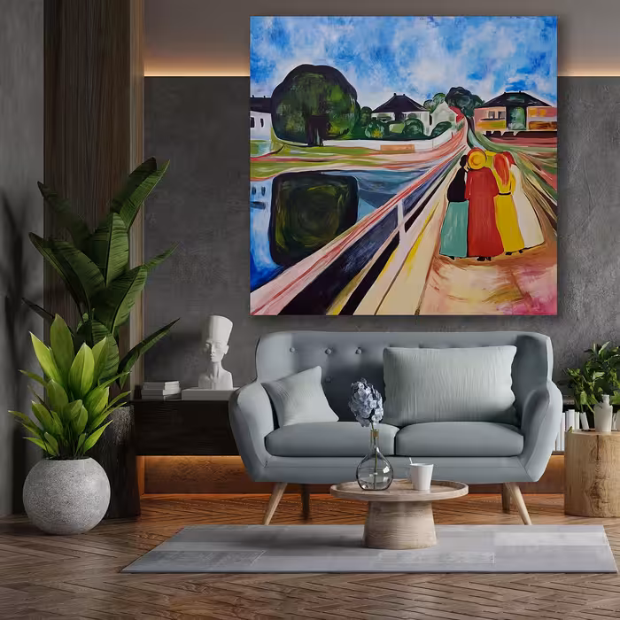 تابلو بوم مدل دختران روی پل