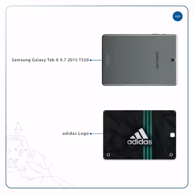 برچسب پوششی ماهوت مدل adidas-Logo مناسب برای تبلت سامسونگ Galaxy Tab A 9.7 2015 T550