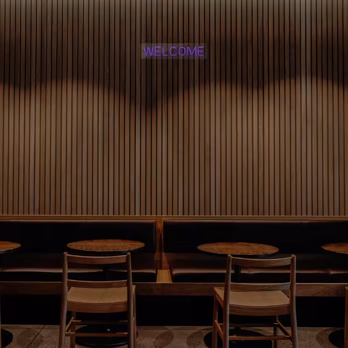 چراغ دیواری نئون دیزاین طرح Welcome_PR