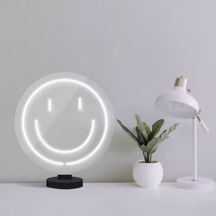 چراغ رومیزی مدل ریموت دار SMILE-GL_WHT-GLASS
