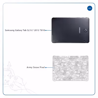 برچسب پوششی ماهوت مدل Army-Snow-Pixel مناسب برای تبلت سامسونگ Galaxy Tab S2 9.7 2015 T810