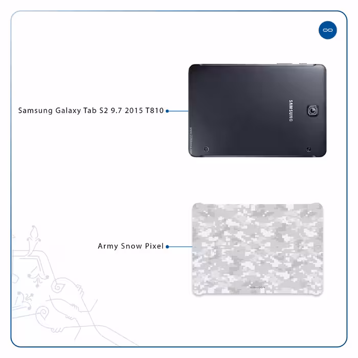 برچسب پوششی ماهوت مدل Army-Snow-Pixel مناسب برای تبلت سامسونگ Galaxy Tab S2 9.7 2015 T810