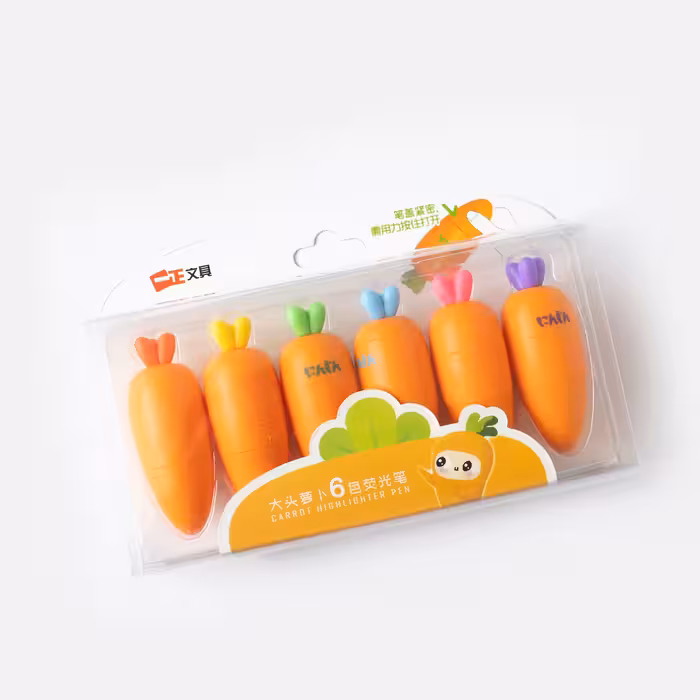 هایلایتر فانتزی مدل هویج بسته 6 عددی