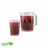 ست پارچ و لیوان شیشه ای لیمون مدل چاپدار شیار دار کد 22806