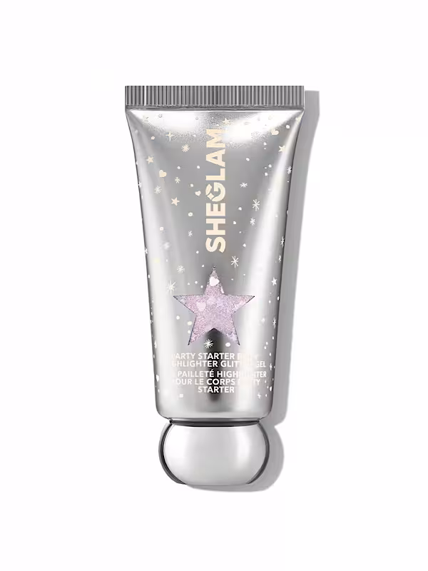 هایلایتر بدن PARTY STARTER با  ژل گلیتر رنگ ‏SOCIAL BUTTERFLY شیگلم SHEGLAM