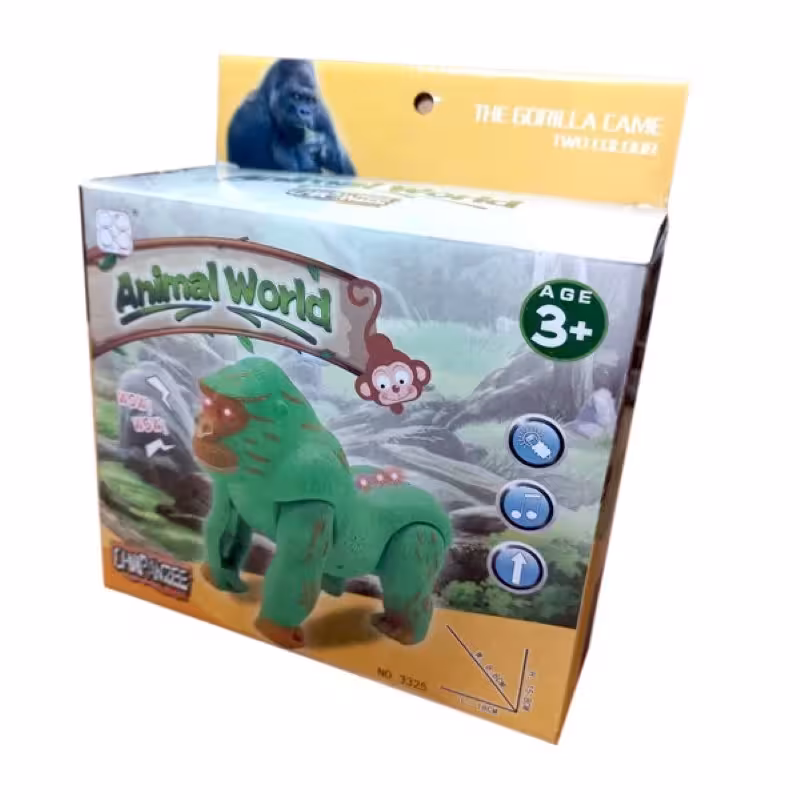 اسباب بازی گوریل حرکتی موزیکال جعبه دار باطری خور
