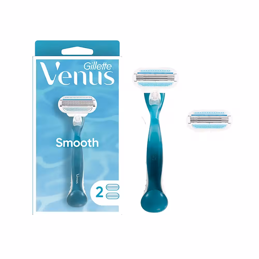 دسته تیغ خودتراش زنانه ژیلت مدل Venus Smooth Razor به همراه 2 تیغ یدک