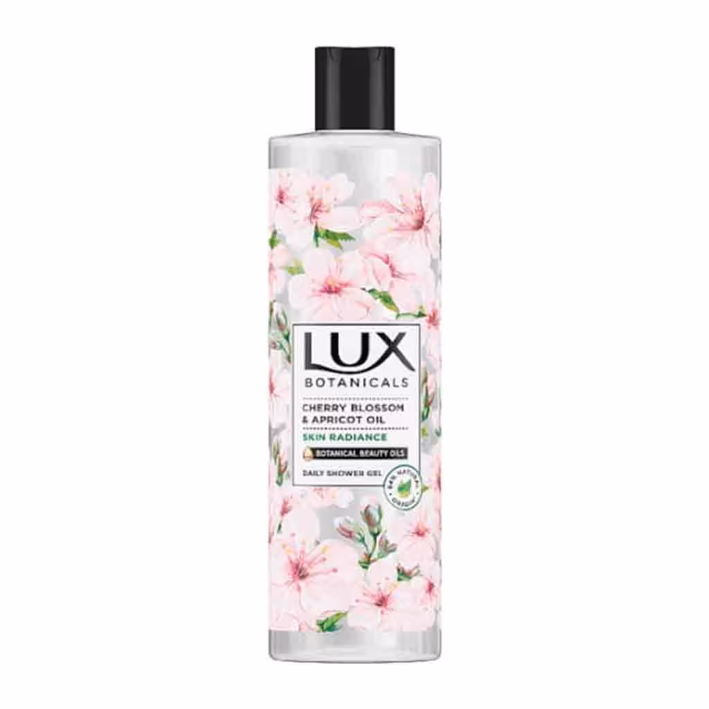 شامپو بدن لوکس Lux شکوفه گیلاس و روغن زردآلو اصل هلند حجم 500 میل