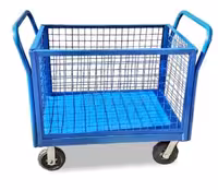 گاری 60*80 چهار طرف توری 50 سانت با چرخ دایکاست بزرگ